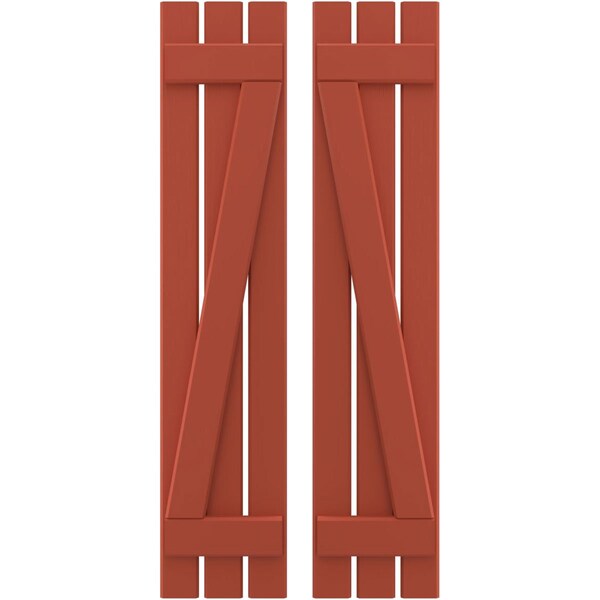 Ekena Millwork Americraft 3-Board (2 Batten) Wood Spaced Board-n-Batten Shutters w/ Z-Bar, ARW102SB311X77CLH, PR ARW102SB311X77CLH - main